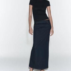 ZARA slit denim skirt